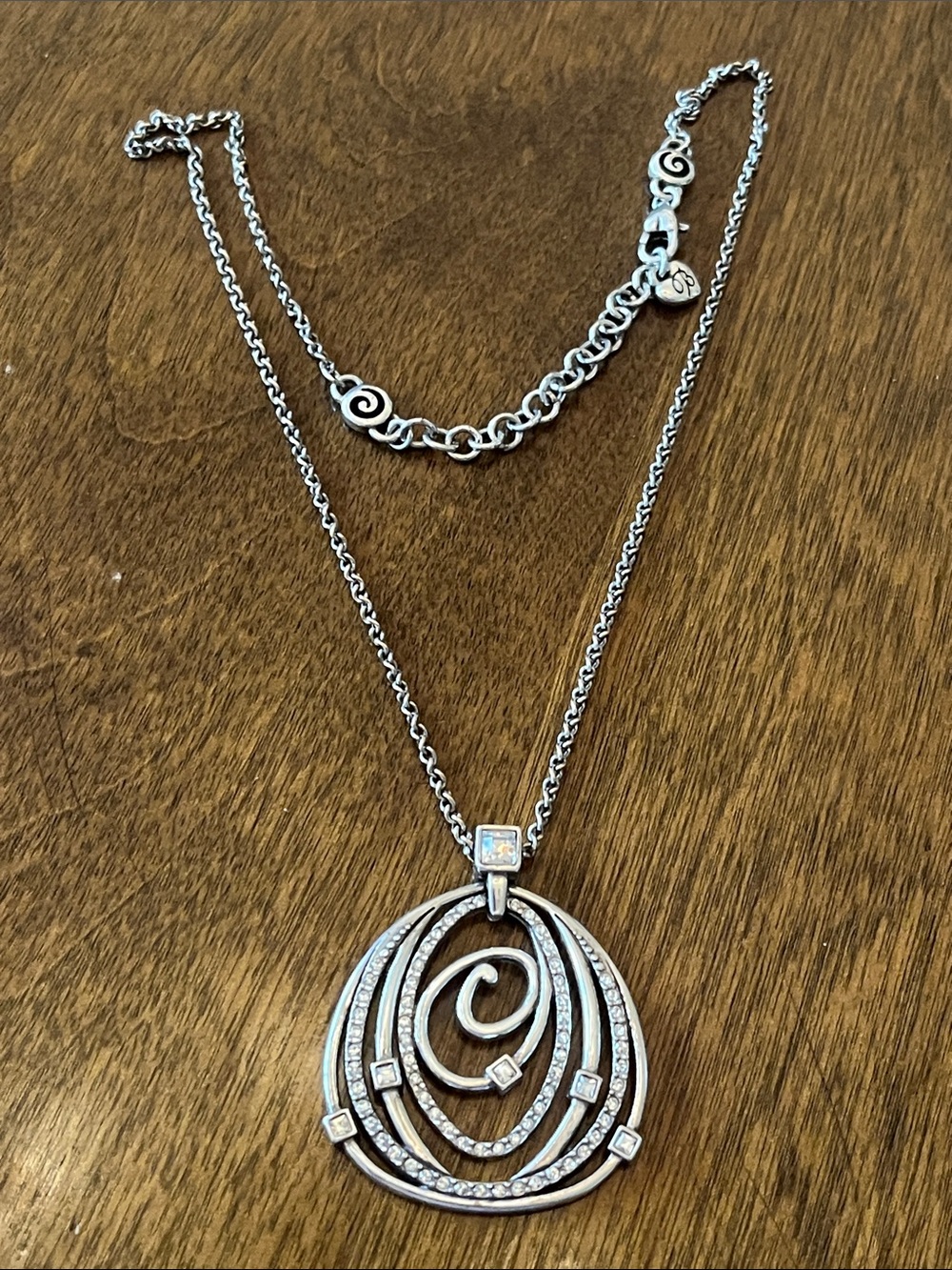 Brighton Silver-Tone Swirl Pendant Necklace